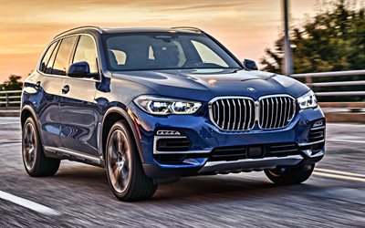 2019, BMW X5, الخارجي, الزرقاء الجديدة X5, سيارات الدفع الرباعي الفاخرة, xDrive40i, السيارات الألمانية, BMW