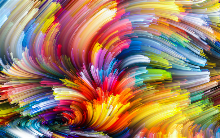 4k, ondulado de colores de fondo, coloridos rayos, el resumen de las ondas, dise&#241;o de materiales, el arte abstracto, creatividad, fondos de colores, de colores ondas, ondulado fondos, lollipop