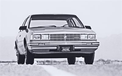 Buick Century Custom Coupe, retro cars, 1982 cars, monochrome, american cars, Buick