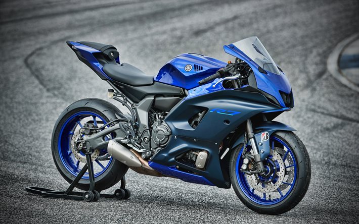 Yamaha YZF-R7, 4k, superbikes, 2022 v&#233;los, HDR, chemin de c&#226;bles, 2022 Yamaha YZF-R7, motos japonaises, Yamaha
