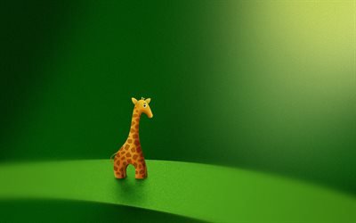 giraff, close-up, kreativa, gr&#246;n bakgrund
