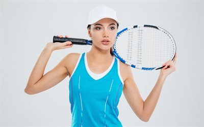 Tennis, concepts, girl tennis player, tennis racket