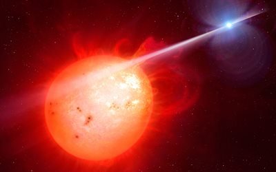Constelaci&#243;n de Escorpio, 4k, AR Scorpii, enano estrella, galaxia, llama de fuego