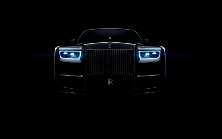 pimeys, Rolls-Royce Phantom, 2018 autoja, ajovalot, Rolls-Royce