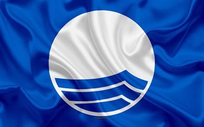 La playa de Bandera azul, palo de golf Ghorm, 4к, la bandera de las playas, de la Fundaci&#243;n para la Educaci&#243;n Ambiental, la CUOTA, la bandera de las mejores playas
