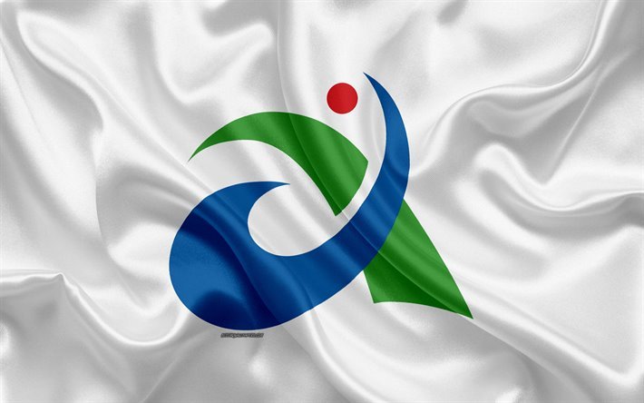 Bandeira de Aisai, 4k, cidade do jap&#227;o, textura de seda, Aisai bandeira, Jap&#227;o, cidades japonesas, arte, &#193;sia, Aichi, Aisai