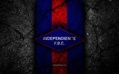 4k, le FC Independiente, le logo, les Paraguayens Primera Division, pierre noire, football, club de football, le Paraguay, Independiente, l&#39;art, la texture de l&#39;asphalte, Independiente FC