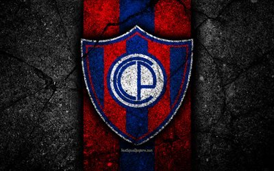 4k, FC Cerro Porteno, logo, Paraguayan Primera Division, black stone, soccer, football club, Paraguay, Cerro Porteno, art, asphalt texture, Cerro Porteno FC