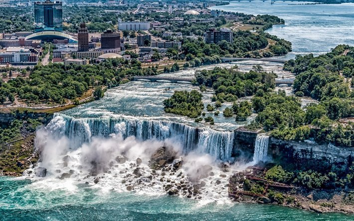 Niagara Falls, vattenfall, panorama, Niagara, Ontario, Kanada, Nordamerika