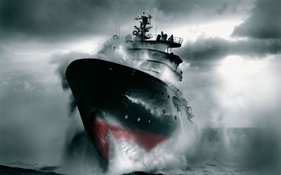 UT515, Abeille Bourbon, aallot, Tutkimuksen UT515, myrsky, Ranskan Laivasto, Meripelastus hinaaja