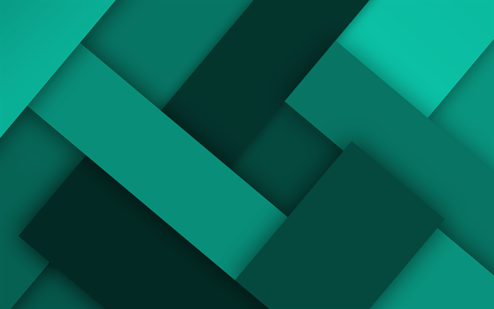 turquoise lines, 4k, material design, creative, geometric shapes, lollipop, lines, turquoise material design, strips, geometry, turquoise backgrounds