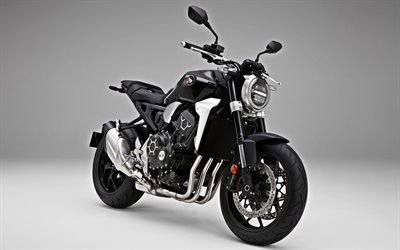 Honda CB1000R, 2019, vista frontale, esterno, nero nuovo CB1000R, moto giapponesi, Honda