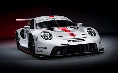 Porsche 911 RSR, 4k, los coches de carreras, 2019 coches, supercars, 2019 Porsche 911 RSR, los coches alemanes, Porsche