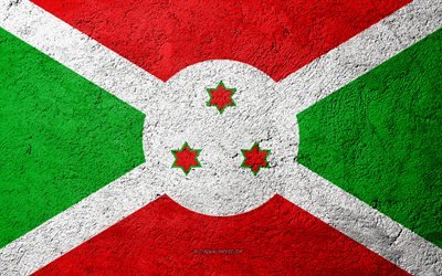Flag of Burundi, concrete texture, stone background, Burundi flag, Africa, Burundi, flags on stone