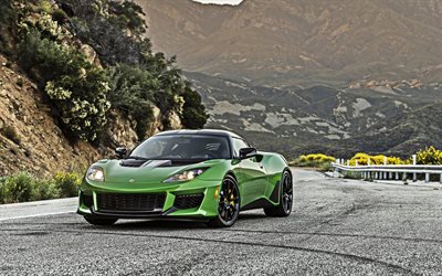 Lotus Evora GT, 2020, vue de face, &#224; l&#39;ext&#233;rieur, vert Evora GT, voitures de sport Lotus