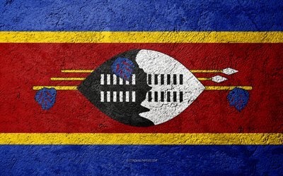 flagge von eswatini, beton, textur, stein, hintergrund, eswatini flagge, afrika, eswatini, flaggen auf stein