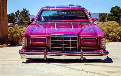 Ford Thunderbird, vue de face, lowrider, 1979 voitures, voitures r&#233;tro, 1979 Ford Thunderbird, voitures am&#233;ricaines, Ford