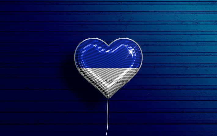 I Love Bochum, 4k, realistic balloons, german cities, blue wooden background, flag of Bochum, Germany, balloon with flag, Bochum flag, Bochum, Day of Bochum