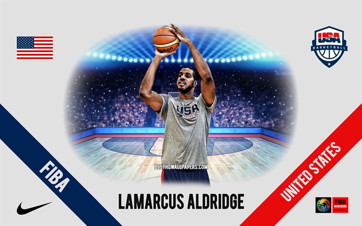 lamarcus aldridge, us-amerikanische basketball-nationalmannschaft, us-amerikanischer basketballspieler, nba, portr&#228;t, usa, basketball