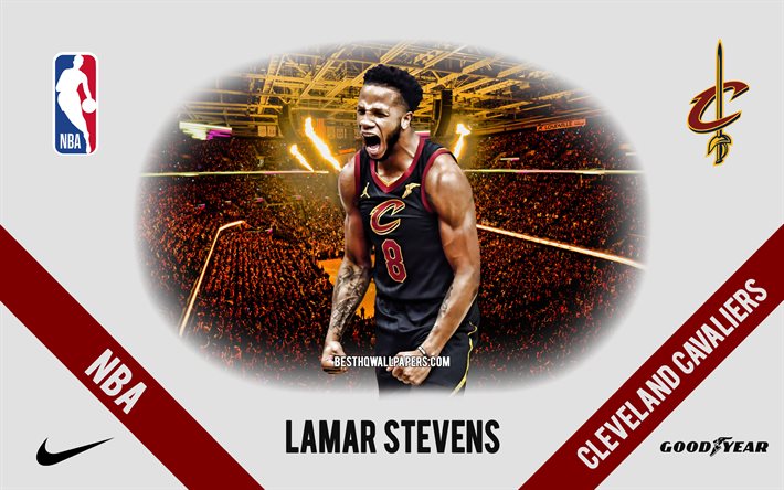 Lamar Stevens, Cleveland Cavaliers, American Basketball Player, NBA, retrato, EUA, basquete, Rocket Mortgage FieldHouse, Cleveland Cavaliers logo