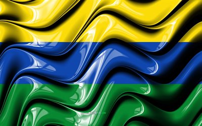 Guainia Flag, 4k, Departments of Colombia, South America, Day of Guainia, Flag of Guainia, 3D art, Guainia, colombian departments, Guainia 3D flag, Colombia