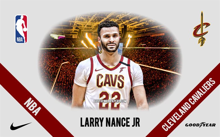 Larry Nance Jr, Cleveland Cavaliers, amerikansk basketspelare, NBA, portr&#228;tt, USA, basket, Rocket Mortgage FieldHouse, Cleveland Cavaliers logo