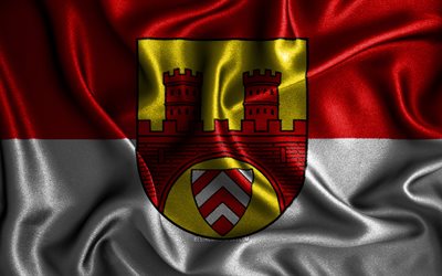 Bielefeldin lippu, 4k, silkki aaltoilevat liput, Saksan kaupungit, kangasliput, Bielefeldin p&#228;iv&#228;, 3D -taide, Bielefeld, Eurooppa, Bielefeld 3D -lippu, Saksa