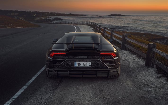 2021, Novitec Lamborghini Huracan EVO RWD, takaa katsottuna, ulkopuolelta, musta superauto, Huracan -viritys, uusi musta Huracan, Novitec, italialaiset superautot, Lamborghini