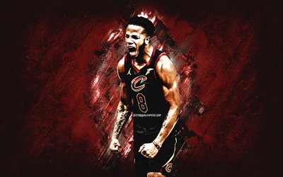 Lamar Stevens, Cleveland Cavaliers, American basketball player, burgundy stone background, grunge art, NBA, basketball, USA