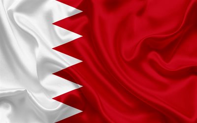 flagge von bahrain, k&#246;nigreich bahrain, asien, seide flagge