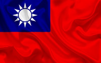 Taiw&#225;n bandera, Taiw&#225;n, bandera de seda, regi&#243;n del Pac&#237;fico, la bandera de Taiw&#225;n