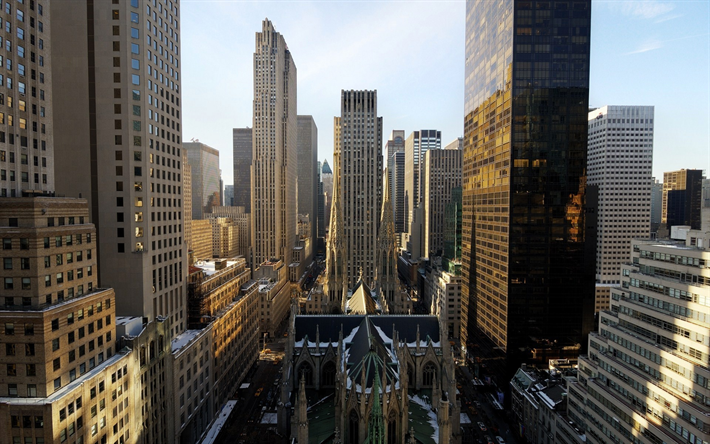 Aziz Patrick Katedrali, New York city panorama, g&#246;kdelenler, ABD