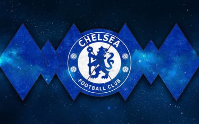 4k, Chelsea FC, artwork, Premier League, logo, England, abstract art, Chelsea, soccer, football, FC Chelsea