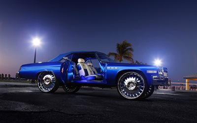 buick lesabre, 4k, tuning, 1975, autos, retro-autos, blau lesabre, american cars, buick