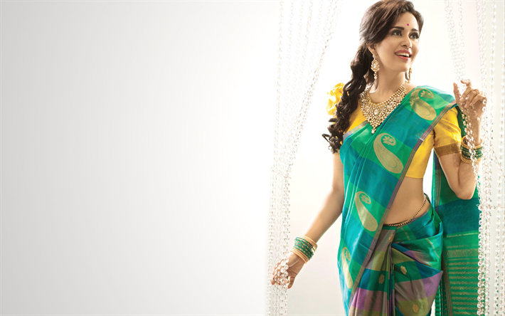 Pradhayini Sarvothaman, Indiska traditionella dress, sari, photoshoot, Indiska sk&#229;despelare, Bollywood, Indiska Smycken