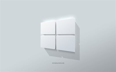 Windows 10 logosu, arka planı girin, Windows 10 3D logosu, 3D sanat, Windows 10, 3D Windows 10 amblemleri, Windows logosu, Windows