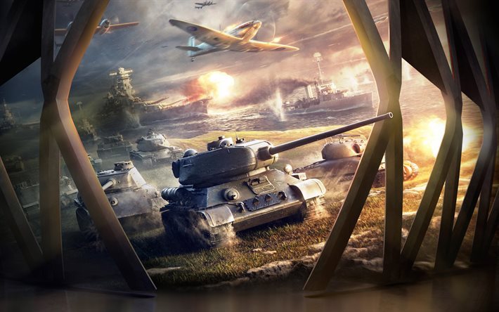 World of Tanks Blitz, 5K, tanques, WoT