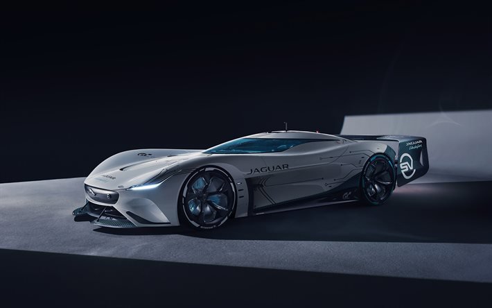 Jaguar Vision Gran Turismo SV, 2020, 4k, front view, hypercar, race cars, luxury supercars, Jaguar