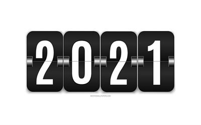 2021 anzeigetafel hintergrund, 4k, 2021 neujahr, frohes neues jahr 2021, anzeigetafel, wei&#223;er hintergrund, ziffern 2021 hintergrund