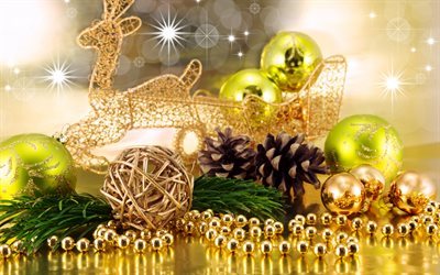 weihnachtsdekoration, weihnachten, 2017 -, neujahrs -, weihnachts-kugeln