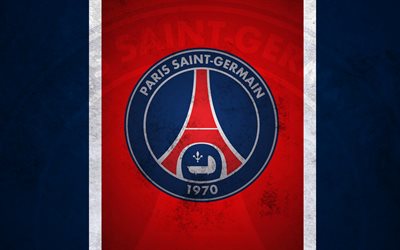 Paris Saint-Germain, logotyp, PSG, konst, Liga 1, grunge, fotboll, Ligue 1, FC PSG