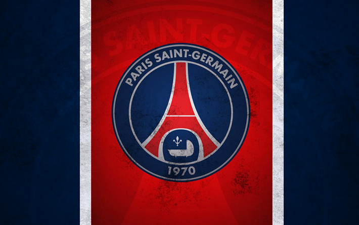 1 Paris Saint-Germain, logo PSG, sanat, Lig, logo, grunge, futbol, 1 Lig, FC, PSG