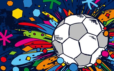 calcio, 4k, arte, creativo, palla