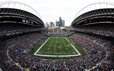 CenturyLink Field, 4K, American Football, Stadium, NFL, USA, seattle seahawks stadium, Seattle, Washington, United States