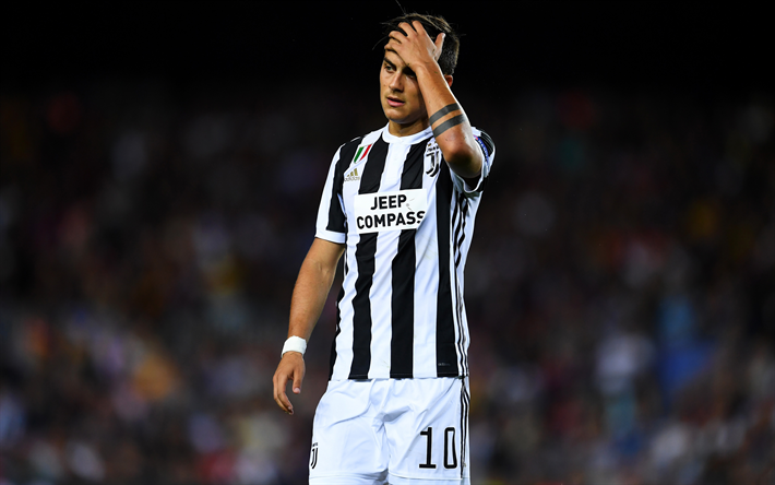 Juventus, Paulo Dybala, 4k, jalkapallo, ottelu, jalkapalloilijat, Juve, Italia, Serie
