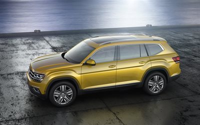 Volkswagen Atlas, 2016, SUV, new Volkswagen, gold Volkswagen
