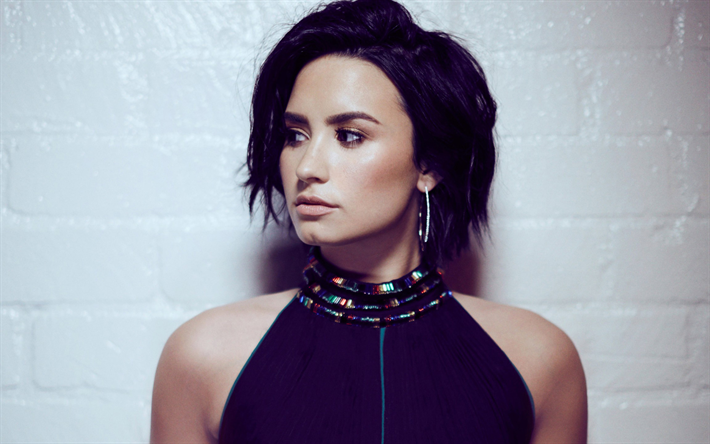 Demi Lovato, アメリカの歌手, 肖像, ブラックドレス, 幅, -, 米国人女優
