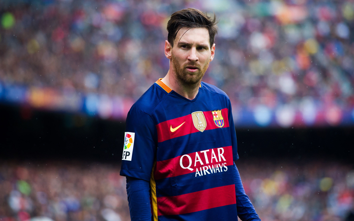 Lionel Messi, 4k, Barcelona, Catalonia, Spanien, La Liga, fotboll, Argentinsk fotbollsspelare