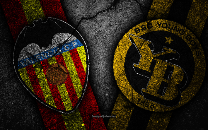Valencia vs Unga Pojkar, Champions League, Gruppspelet, Runda 4, kreativa, Valencia-FC, Young Boys FC, svart sten