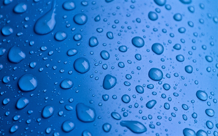 water drops, blue background, water concepts, save water, ecology